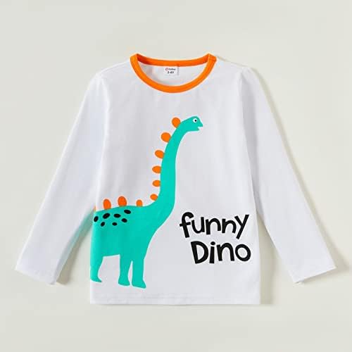 PATPAT/ Тениска с дълъг ръкав за малки Момчета, Тениски с Динозавром, Тениски с образа на Багер, Памучен Тениска с кръгло Деколте и Модел