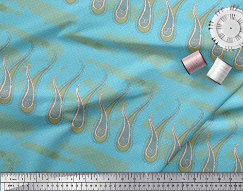 Памучен трикотажная плат Soimoi с swirls и принтом Пейсли, шевна плат с ширина 58 см