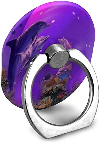 Държач за мобилен телефон Purple Делфините Cool Ring Титуляр за телефон с регулируема въртяща се на 360 ° стойка за телефон и за iPad,