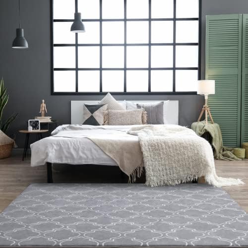 Модерен Геометричен мат Chicrug Shag за спални, Вътрешен килим от пяна с памет ефект 4x6 фута, Марокански Пухкав килим