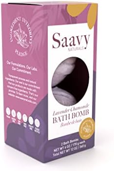 Saavy Naturals Лавандово-Ромашковая бомбочка за баня Duo, Опаковки от 2 бомбочек Lush подарък за деца и жени