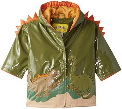 Детски зелен всички сезони, дрехи за дъжд от изкуствена кожа на Динозавър за момчета с Удоволствие шипове Динозавър и Вулкан