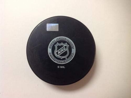 Рикард Ракелл Подписа хокей шайба Анахайм Дъкс с автограф a - за Миене на НХЛ с автограф