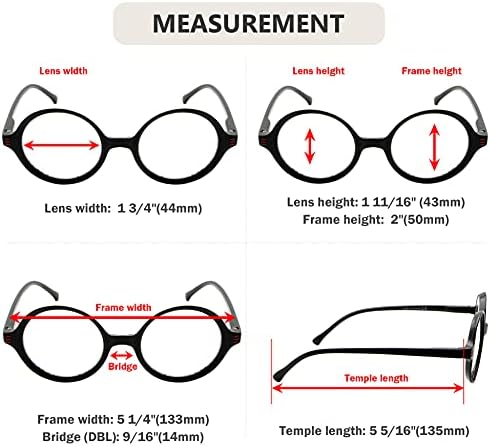 Gr8Sight 4 Чифта Очила за четене за Жени, Кръгли Ретро Очила за четене с Малки Лещи