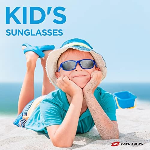 Детски Слънчеви Очила RIVBOS с Каишка, Поляризирани, Със Защита от ултравиолетови лъчи, Гъвкави Гумени Очила за Момчета и Момичета