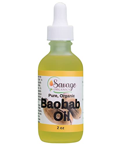 Савидж Organics Органично масло от баобаб дърво Чисто и натурално Масло за лице и коса от баобаб дърво - Стъклена бутилка