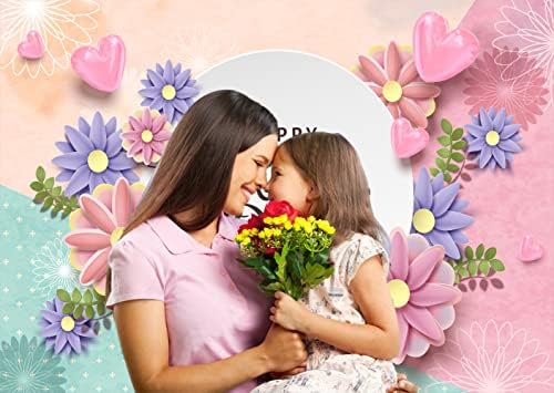 LTLYH 8x6ft Фонове С Ден на Майката, Ден на Майката, Сърцето си за Любовта, Хартиени Цветя, фонове, за Снимки, Ден на Майката, Лилави