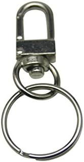 Универсален Сребро Нокът с цип карабинер с дължина 1,53 инча, отточна тръба на шарнирна връзка 1 ключодържател, Опаковка от 10
