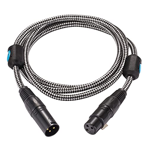 Балансиран удлинительный кабел XLR, Съвместим с усилвател, високоговорител, микрофон, Обикновен 3-пинов аудиокабелем XLR между мъже и жени,