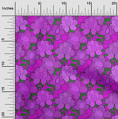 oneOone памучен гъвкава лилава кърпа, азия китайската цвете от плат за капитониране плат с принтом, двор ширина 40 см-5495