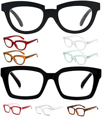 Eyekepper Спестете 10% на 5 опаковки женски очила за четене с формата на полумесец и 4 опаковки големи квадратни ридеров +1,25
