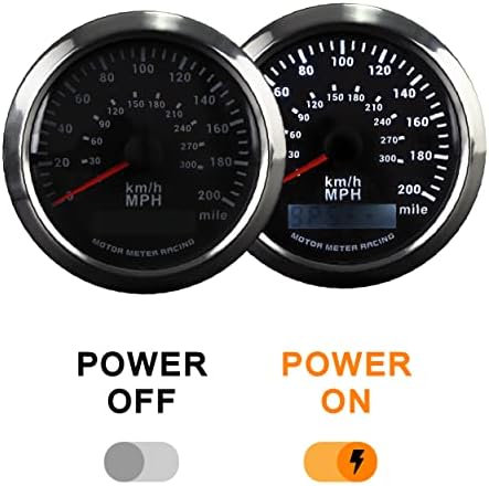 MOTOR METER RACING Pro W 85 mm 3-3/8GPS за измерване на Скоростта Дигитален Километраж с GPS Сензор 80 км/ч Водоустойчив