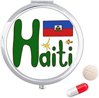 Националното Знаме На Хаити Червен Син Модел На Калъф За Хапчета В Джоба Кутия За Съхранение На Лекарства Контейнер Опаковка
