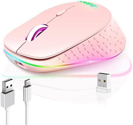 Лаптоп, Настолен Компютър Подходящ за зареждане тип с Цветна Светещ Двухрежимная USB Безжична мишка Bluetooth Мишка за компютър
