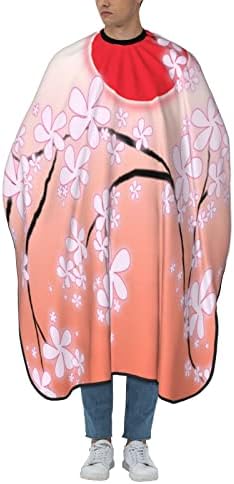 Наметало За Стригане От Полиестер 55x66 Инча Азия-Pink-Blossom-Японската Салонная Фризьорски салон Наметало С Регулируема Закопчалка-бутон