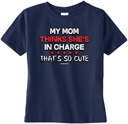 Threadrock Унисекс, мама на малко дете Мисли, че Тя е начало, Ето тази Сладка Детска тениска