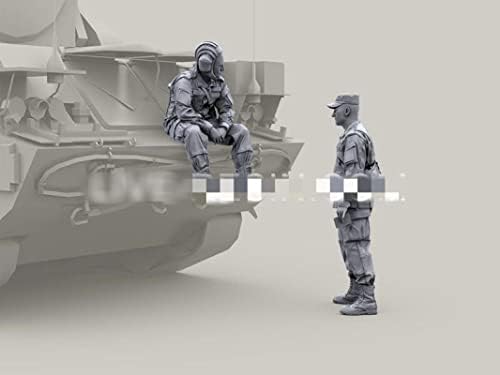 Фигурка на войник-tankman САЩ Goodmoel 1/35 от смола (2 човека, Без резервоар) / Набор миниатюри Войник в разглобено и Неокрашенном