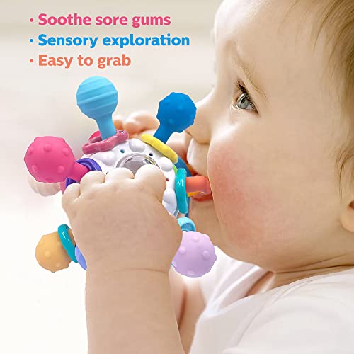 Детски Сензорни Играчки-чесалки: Играчки за никнене на млечни зъби за бебета 0-6 месеца, играчки за деца от 6 до 12 месеца, Детска