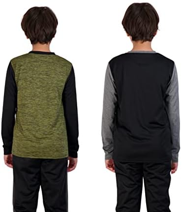 Бързосъхнеща тениска с дълъг ръкав за активни момчета Хинд / Комплект от 4 теми и спортни панталони за джогинг, Детски Дрехи