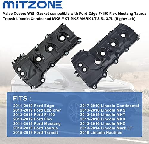 Капак клапани MITZONE са Съвместими с Ford Edge F-150 Flex, Mustang Taurus Transit Lincoln Continental MKS MKT MKZ Mark LT