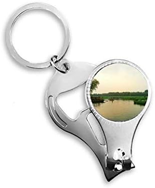Фотография с изглед към езерото при залез слънце Ножица за нокти Халка Ключодържател Отварачка за Бутилки Машина За Рязане