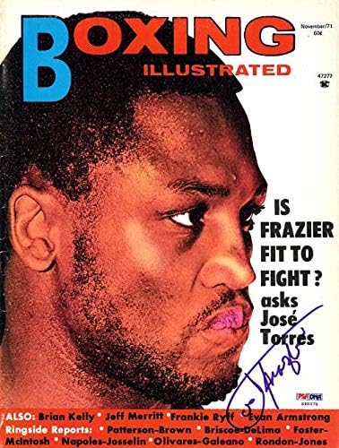 В илюстрирана корица на боксов влезете с автограф на Джо Фрейзър PSA/DNA S48978 - Боксови списания с автограф
