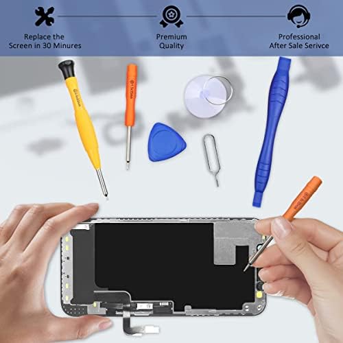 Yodoit за iPhone 12/12 Pro е Комплект За Смяна на екрана СБР Full HD Дисплея 3D LCD Сензорен Дигитайзер Стъкло в Колекцията с Инструмент