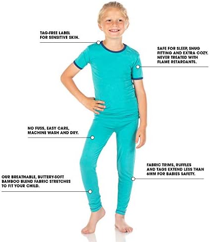 Пижамный Комплект KicKee Pants 1st Day of School ABCs, Облегающая Пижами за момчета и Момичета