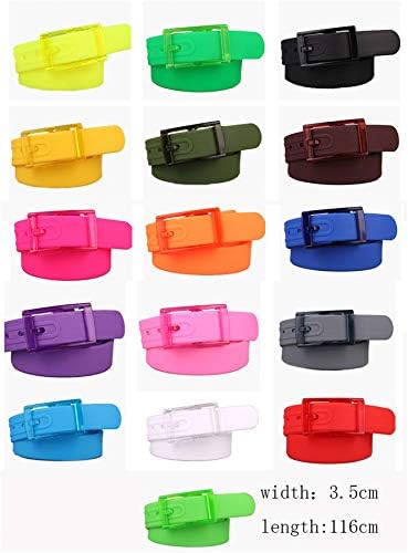 Andongnywell Унисекс силиконови каишки мъжки и женски универсални колани с пластмасова катарама цвят карамел