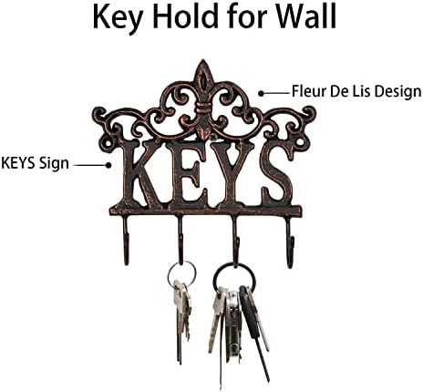 GUSUWOD Fleur De Lis с Ключове, Държач за ключове, закачалка за стенни декорации Комплект от 2