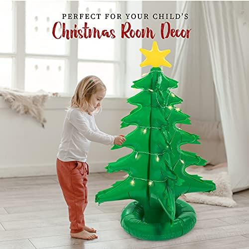 Първото Коледно дърво | Надуваеми 4 фута. Коледа коледа играчка | Коледно дърво със Звездните гирлянди | PVC 4 фута. Раздувная Коледно дърво