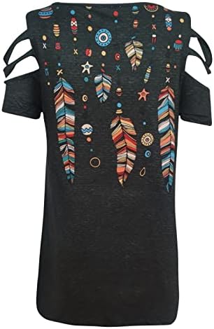 Женска Тениска с Открити Рамене Vneck Color Block с Цветен Модел на Цип Свободно, Намаляване, Ежедневни Тениска Свободно