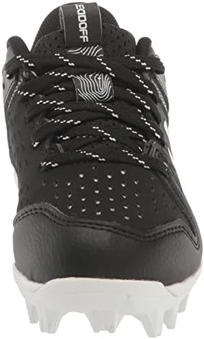 Бейзболни обувки Under Armour Boy ' s Leadoff Low Junior с гумени формованными шипове, (001) Черен /Черно-бяло, 4,5 размер за момче