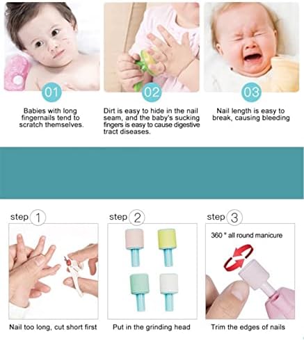 Електрическа машинка за нокти Jolly Baby – Модернизирани шлайфане на главата – Детски нокторезачки – Комплект за нокти за