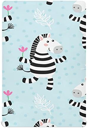 Чаршаф Moudou Zebra Playard за момчета и Момичета, Мека Дишаща Лист за деца за стандартен матрак Playard, 39 x 27 x 5 См