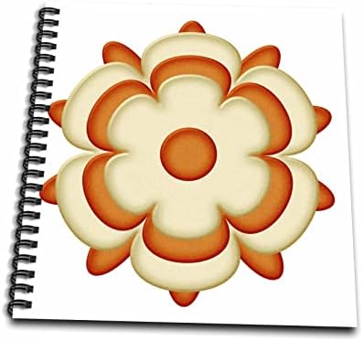 3D-Фигура под формата на сладко оранжево и бежово цвете-миди сен жак - Книги за рисуване (db_356982_2)