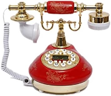 GRETD Антикварен Стационарен Телефон, Старомодни Телефони Бутон Набиране, LCD Дисплей Класически Керамичен Ретро Телефон
