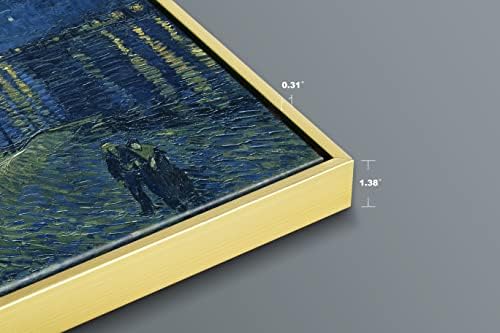 Wieco Art рамка Art Giclée Отпечатъци Звездна нощ над Рона Отпечатъци Монтиране на изкуството на Ван Гог Репродукции на картини, Абстрактни