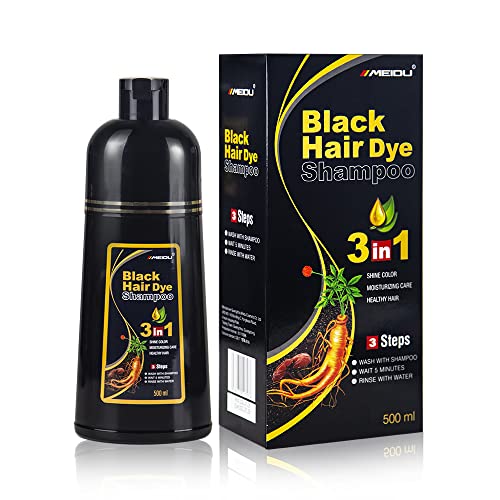 Шампоан-боя за черна коса MEIDU от седины, Полупостоянный Шампоан за Боядисване на коса, за жени и мъже, Растителни съставки,