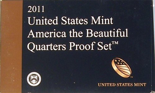 Монетен двор на Съединените Щати на Америка 2011 the Beautiful Quarters CLAD PROOF Set Комплект за удостоверяване