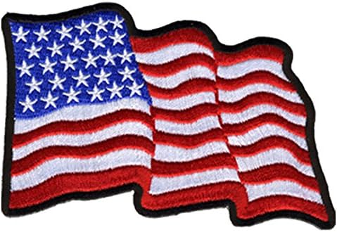 Флаг на САЩ - Покажете своя патриотизъм с помощта на Нашата Бродирани ленти с една вълнообразна флага на САЩ - 3,25 х 2