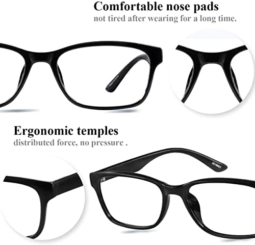 ZENNI Blue Light Блокер Очила за Жени И Мъже, Базова Черна Правоъгълна Дограма, Снимающая Напрежение на Очите на Цифровия Екран, по-Леки Очила