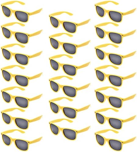 Pibupibu 10/20 Опаковки За Възрастни на Едро Неонови Цветове Квадратни Слънчеви Очила за Партита В Стил Ретро
