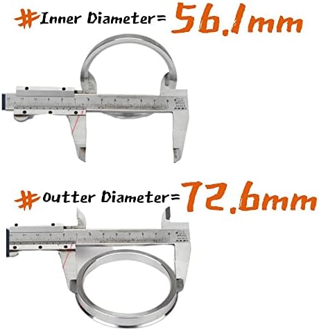 Центрические пръстени на главината Laicarvor от алуминиева сплав 72,6 - 56,1 OD = 72,6 мм ID = 56,1 мм Броя (4)