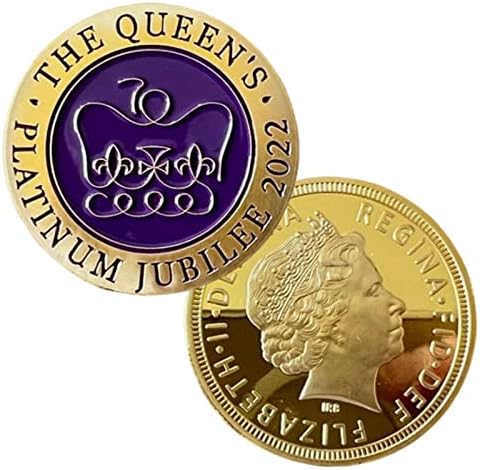 1 БР. Възпоменателни монети на Кралица Елизабет II, 1952-2022 Platinum Юбилей на нейно Величество Кралица, Монета, без да се прибягва,