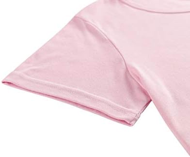 CYCHELRY/ Сладък Пижамный Комплект за големи момичета с Къси ръкави и Дълги Штанами с Анимационни Принтом, Розова Пижама за размер 12-18