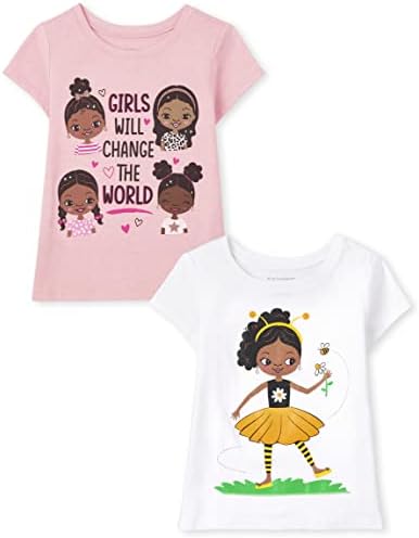 Тениска с къси ръкави и модел за малки момичета The Children ' s Place, 2 опаковки