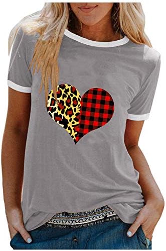 Женска тениска Neartime, ежедневни блузи с кръгло деколте и къс ръкав, свободна блуза с принтом Любимо сърце