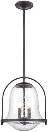 Окачен лампа ELK Lighting Ширина 12 см с 2 крушки - Бронз, Настъргани с маслени Бои