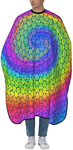 Наметало За Стригане От Полиестер 55x66 Инча Rainbow-Lgbt-Наметало За Фризьор под Формата на Люспи на Дракон С Регулируема Закопчалка-Бутон